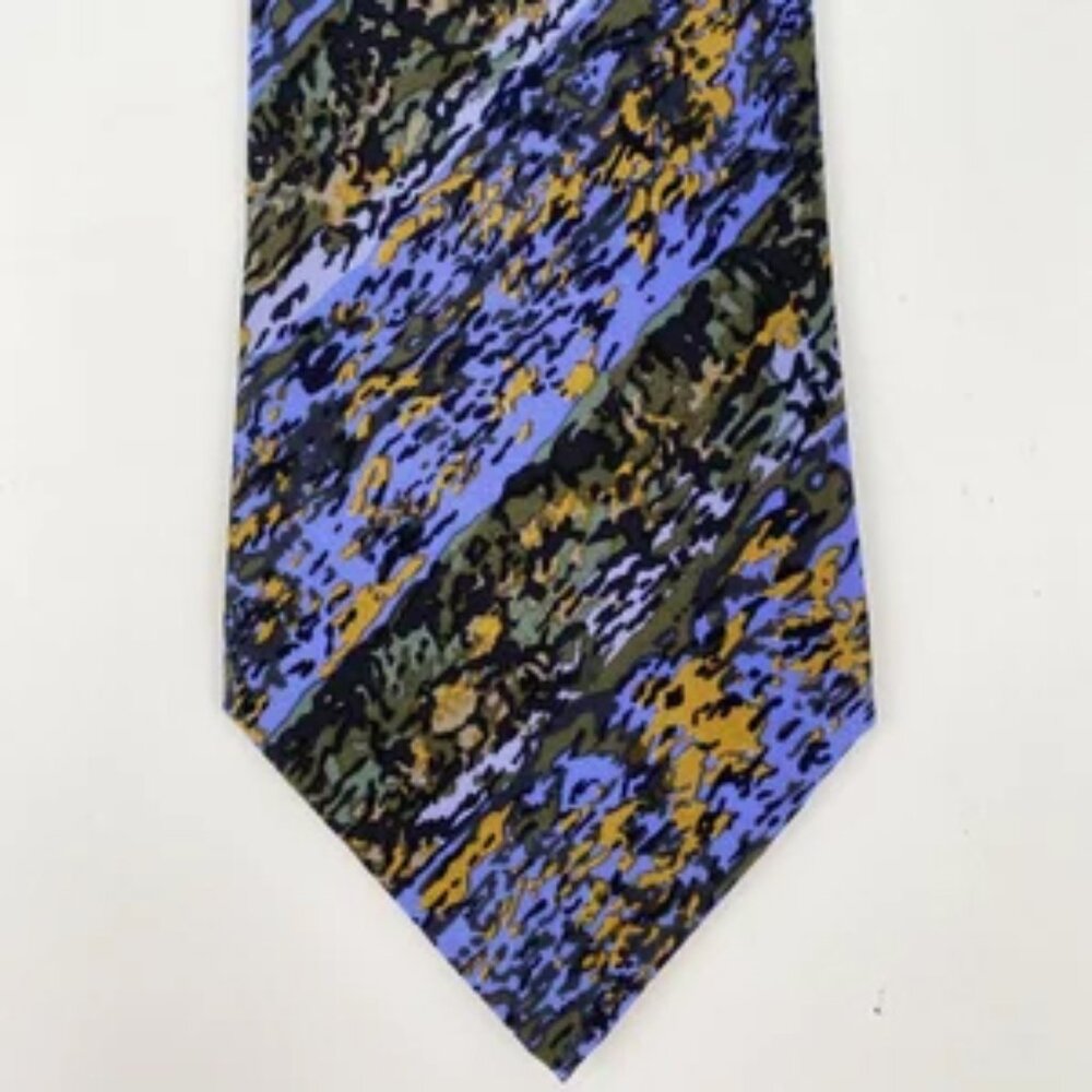 Jean-Louis Scherrer 1990s Vintage Men's Abstract Silk Designer Necktie Tie
